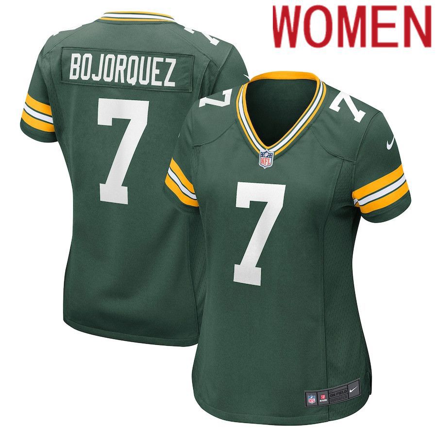 Women Green Bay Packers #7 Corey Bojorquez Nike Green Game NFL Jersey->women nfl jersey->Women Jersey